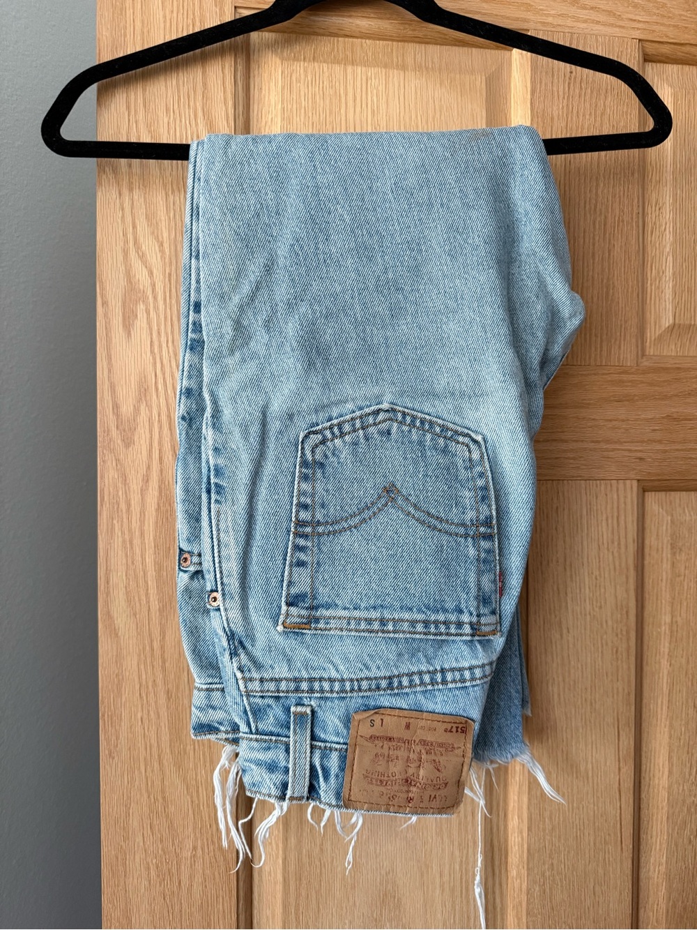 Levi’s 507 boot cut with raw hem